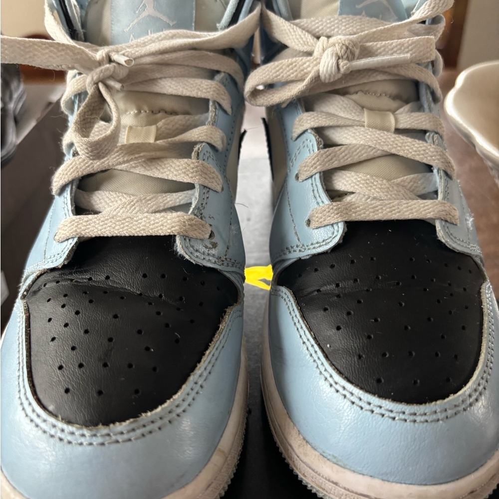 Air Jordan 1 Mid (GS) Ice Blue/Black/ Sail White Sneakers Size 5Y